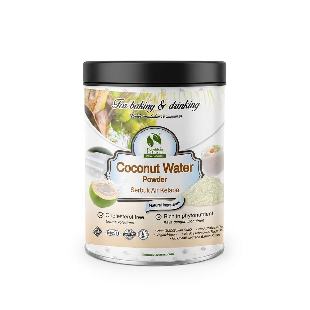 BIONUTRICIA EXTRACT Coconut Water Powder, Natural Electrolyte Mix for Drinks, No Sugar, 7.05 oz