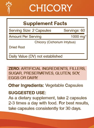Secrets of the Tribe Chicory Capsules 120 Count