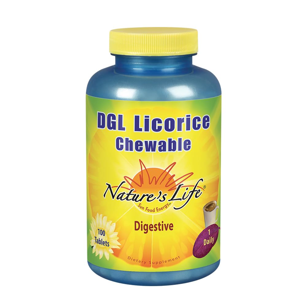 Nature's Life DGL Licorice Tablets Chewable, 380 mg, 100 Count
