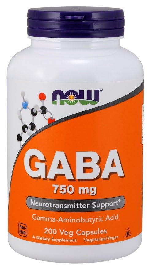 NOW Foods GABA 750 mg Capsule, 200 Veg Capsules