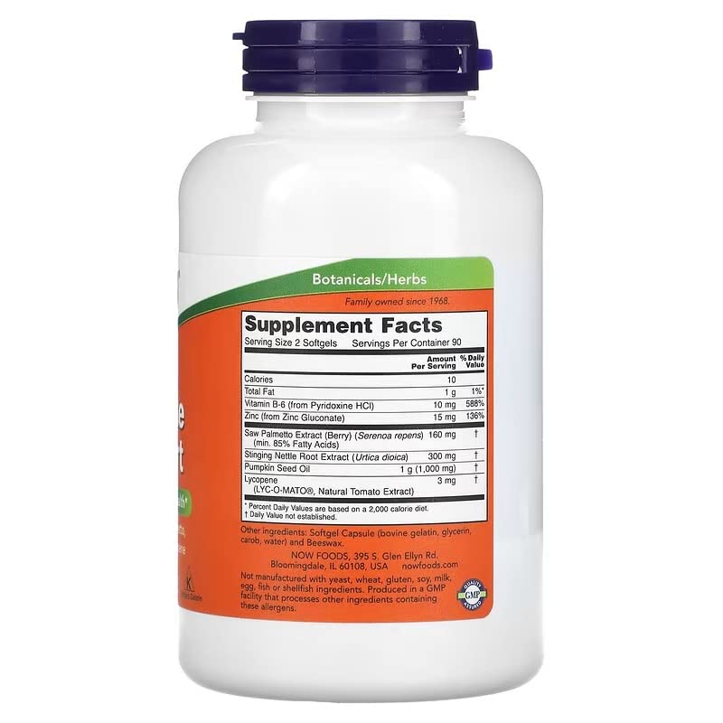 NOW Foods Prostate Support Softgels 180 Count