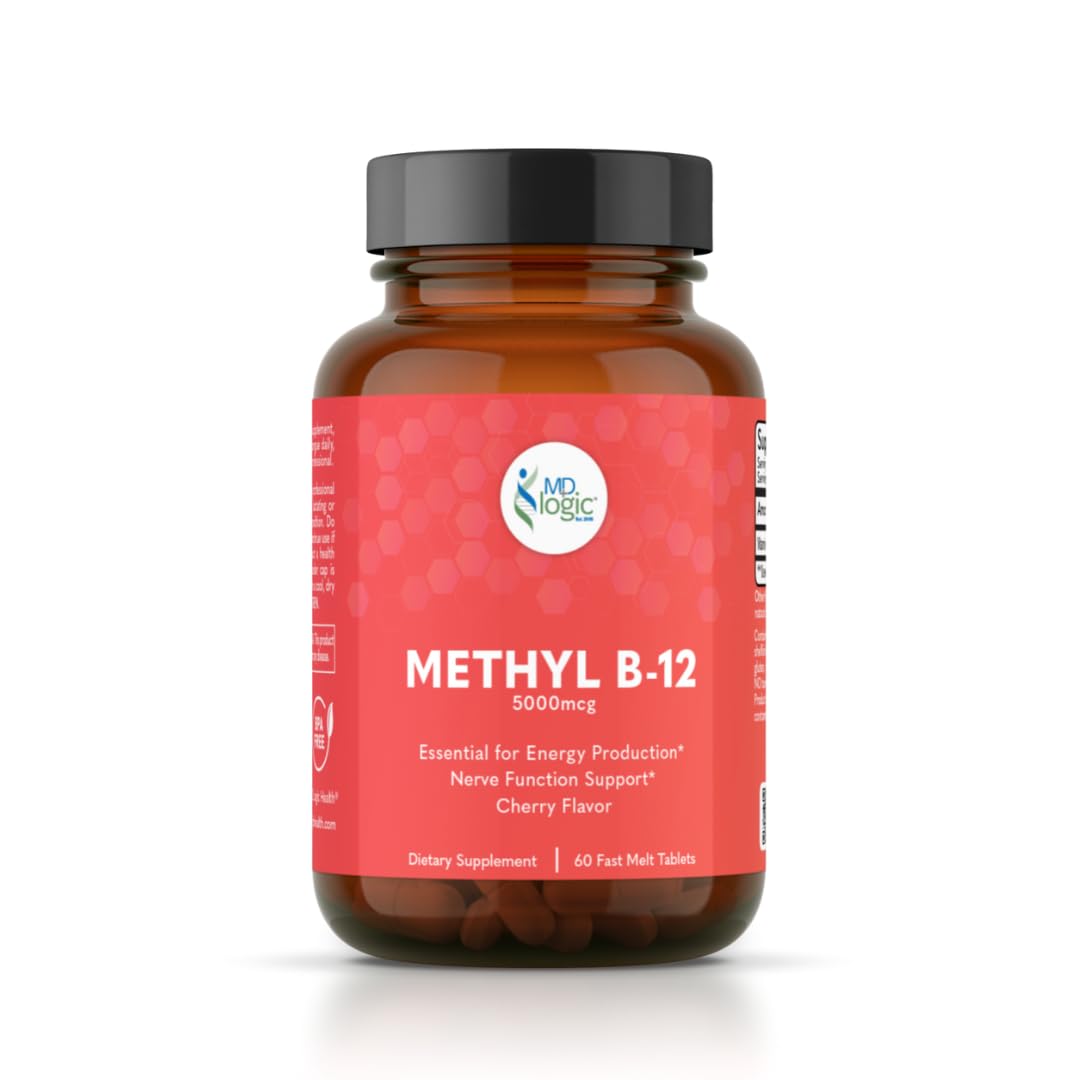 MD Logic Health Methyl-B12 5000 for Optimal Energy Levels Tablets, 60 Tablets