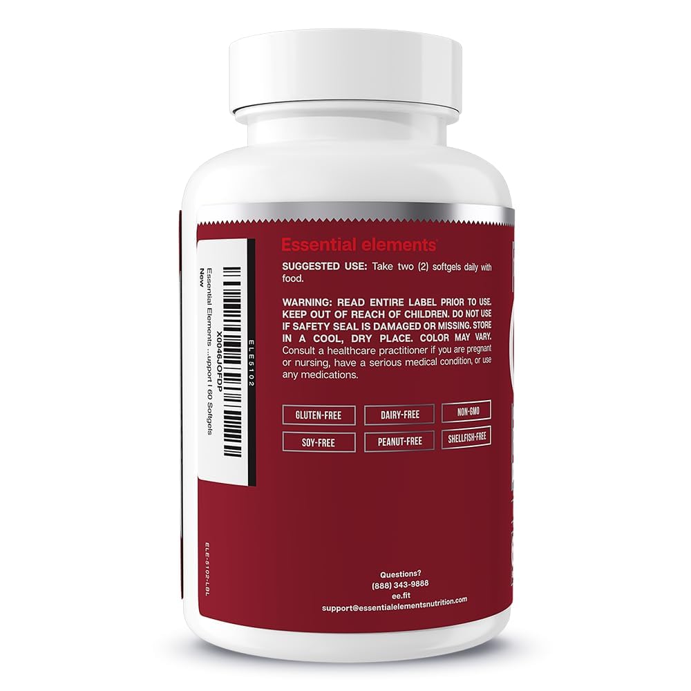 Essential Elements Omega-3 Fish Oil Supplement with EPA & DHA Softgels, 120 Count