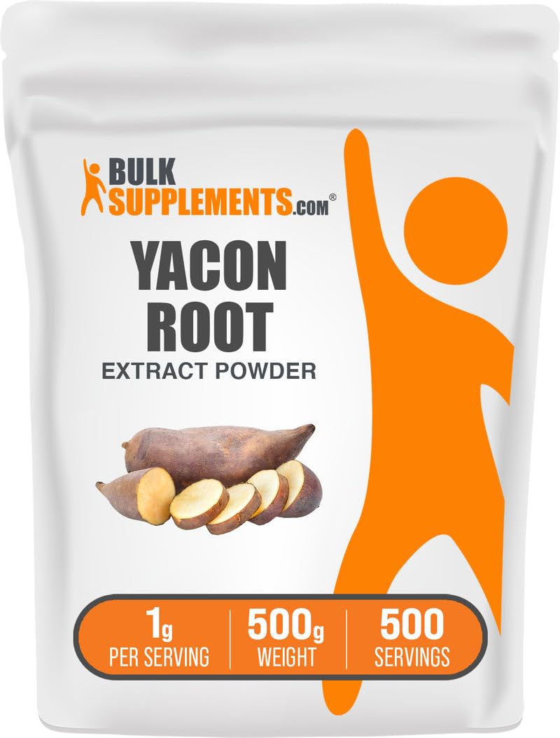 BulkSupplements Yacon Root Extract Powder - Sugar Substitute, Natural Fiber Sweetener - Gluten Free, 17.6 oz