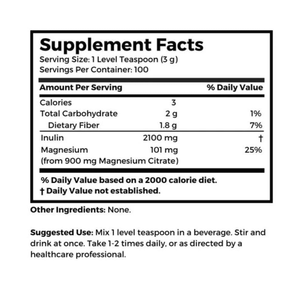 Dr Clark Store Inulin Powder (FOS) – Prebiotic Soluble Fiber for Gut Health Capsules, 10.6 oz