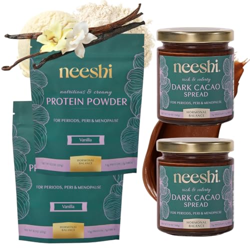 NEESHI Nourishing Vanilla Protein Powder & Dark Cacao Spread Bundle, 30.6178
