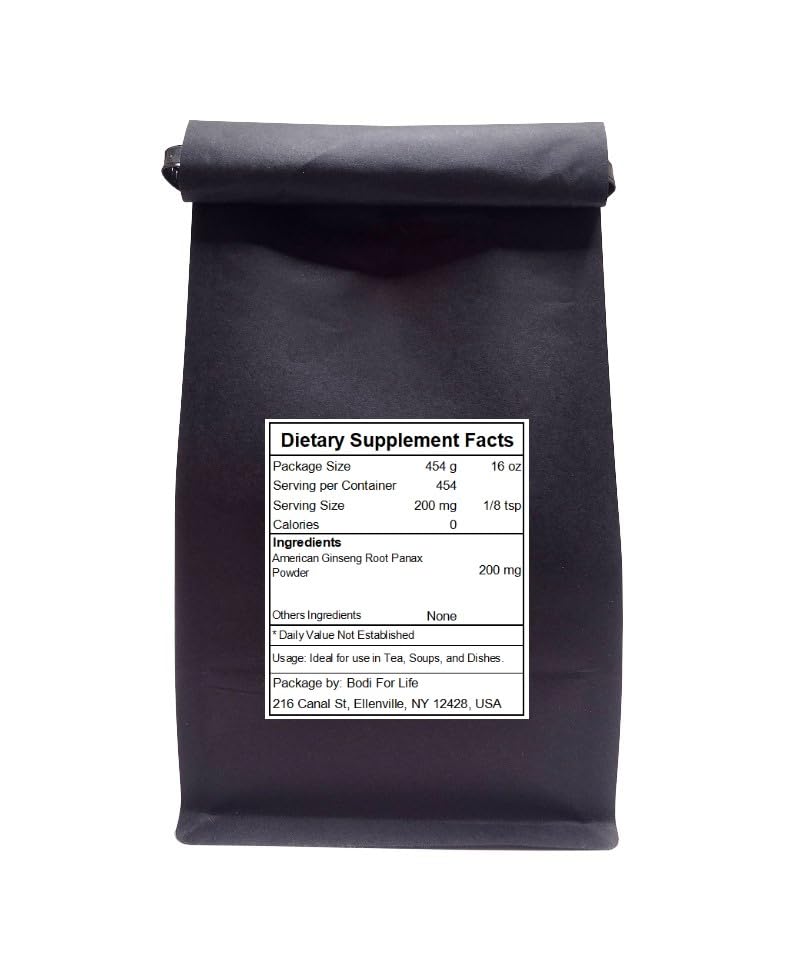 bodi Panax American Ginseng Root Powder 16 Ounce