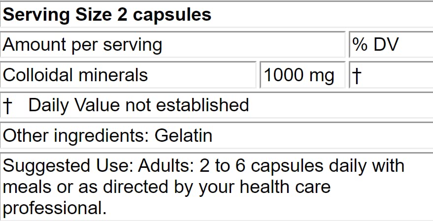 LifeLink Colloidal Trace Minerals Capsules, 100 Count