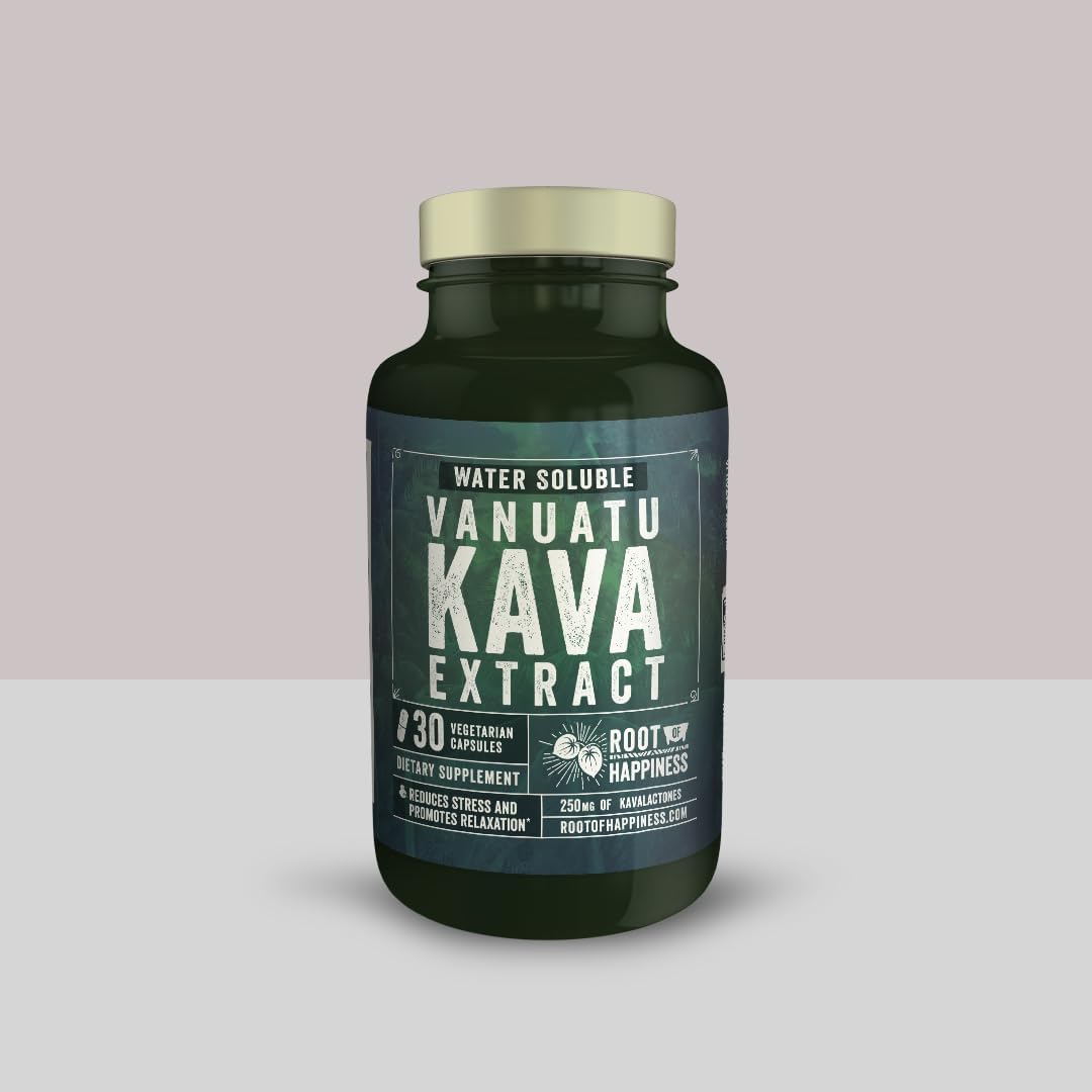 Root of Happiness Kava Extract Capsules, 30 Count Bottle