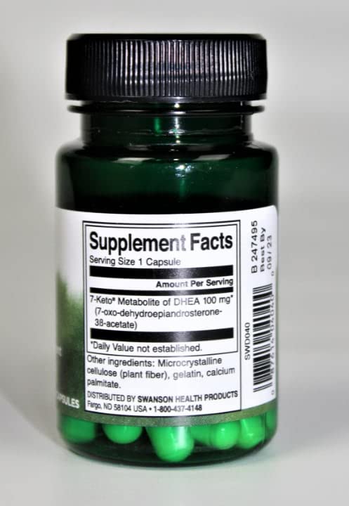 Swanson Diet 7-Keto DHEA 100 mg Capsules, 30 Count