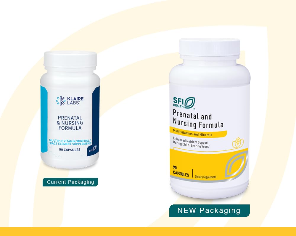 SFI Health Klaire Labs Prenatal & Nursing Multivitamin Capsules, 90 Count