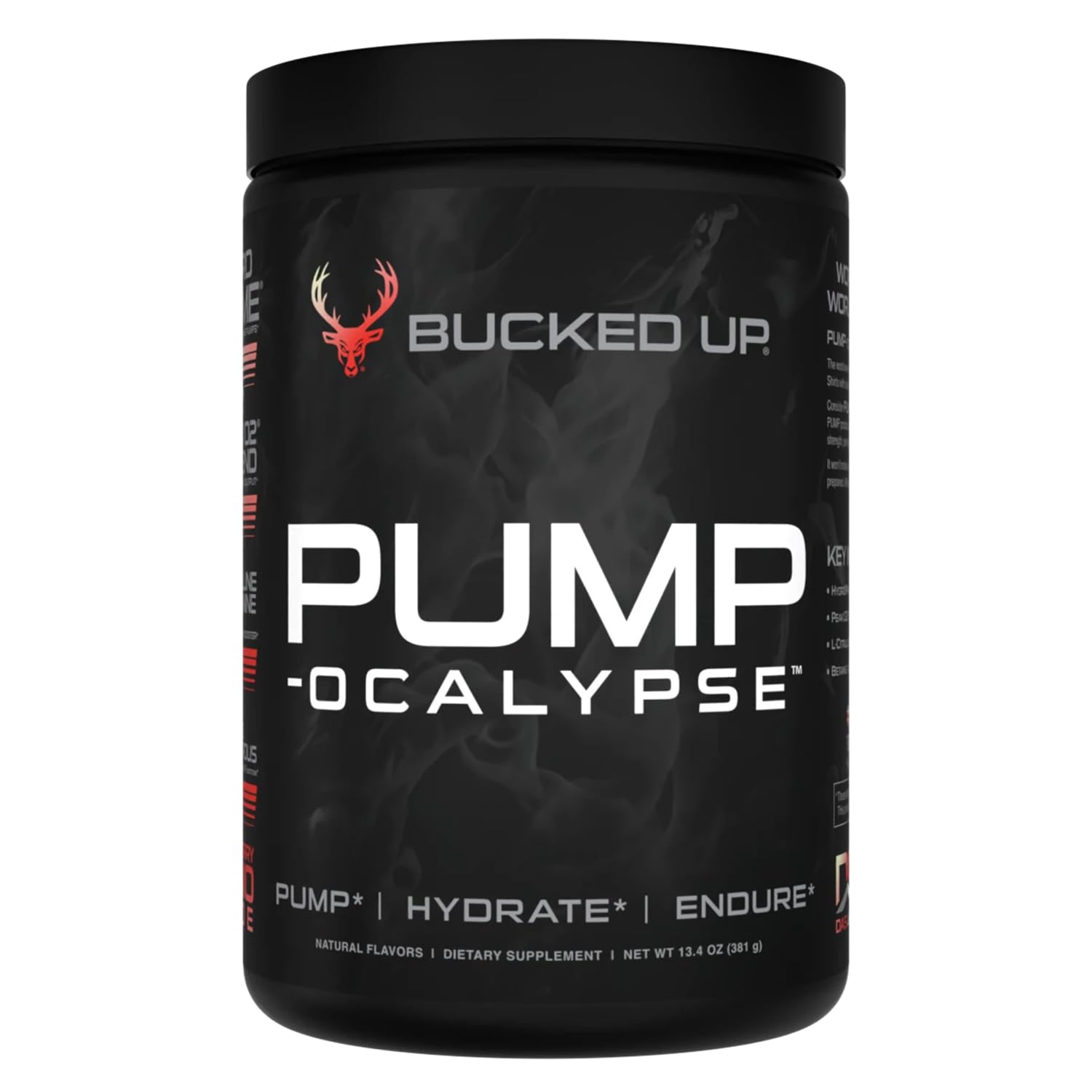 Bucked Up Pump-ocalypse Raspberry Lemonade Nitric Oxide and L-Arginine Supplement Powder 13.4 Ounce
