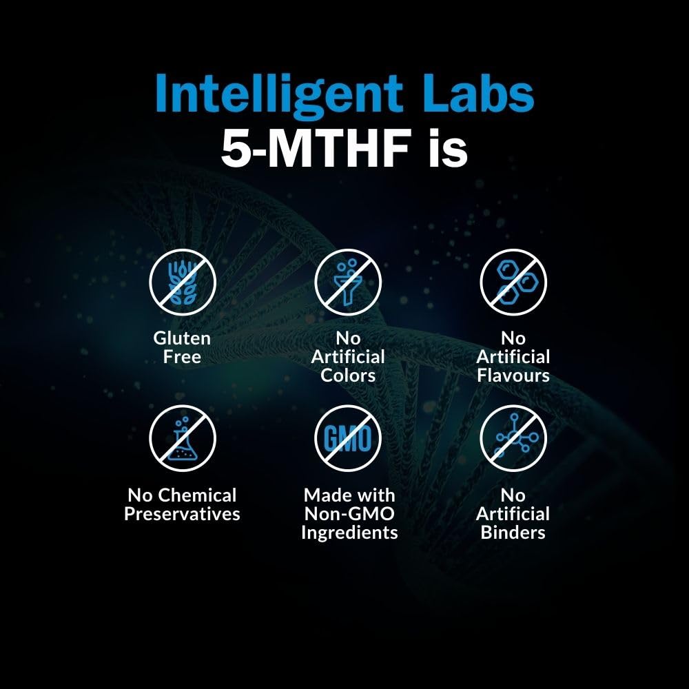 Intelligent Labs 1MG 5-MTHF Methylfolate Capsules, 120 Count