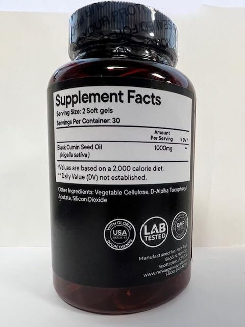 NEW AGE Black Seed Oil Softgel Capsules 180 Softgels