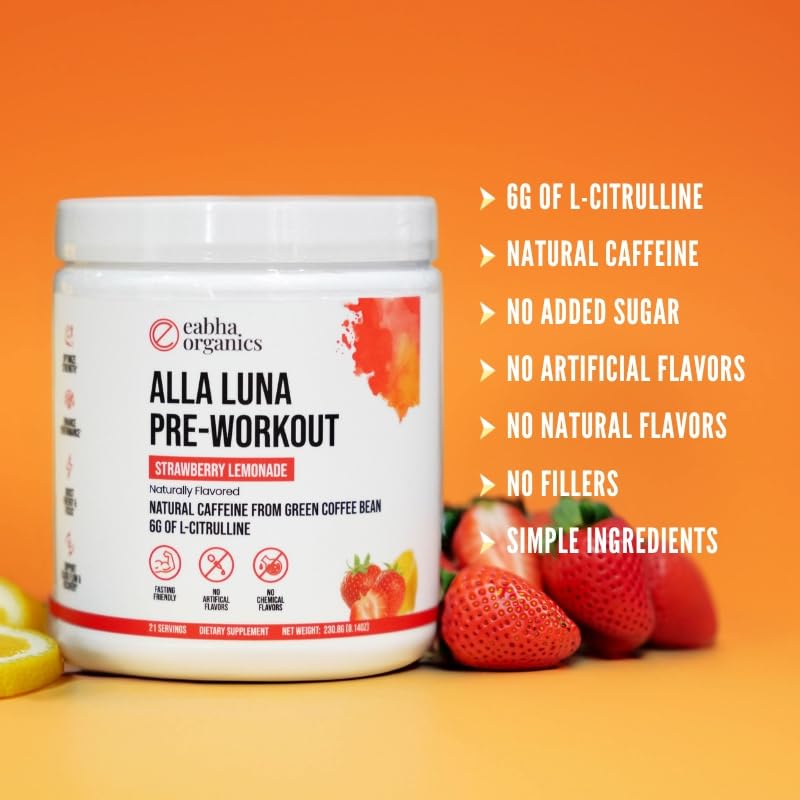 Eabha Organics Alla Luna Pre-Workout Powder 8.14 Ounce