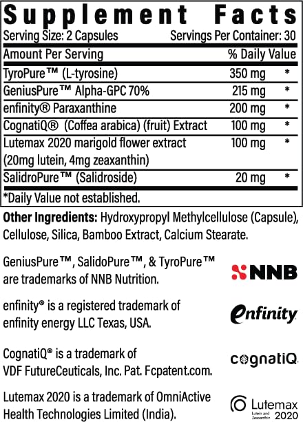 Advanced Bionutritionals BrainAMP Nootropic Energy for Focus, Memory & Clarity 60 Capsules