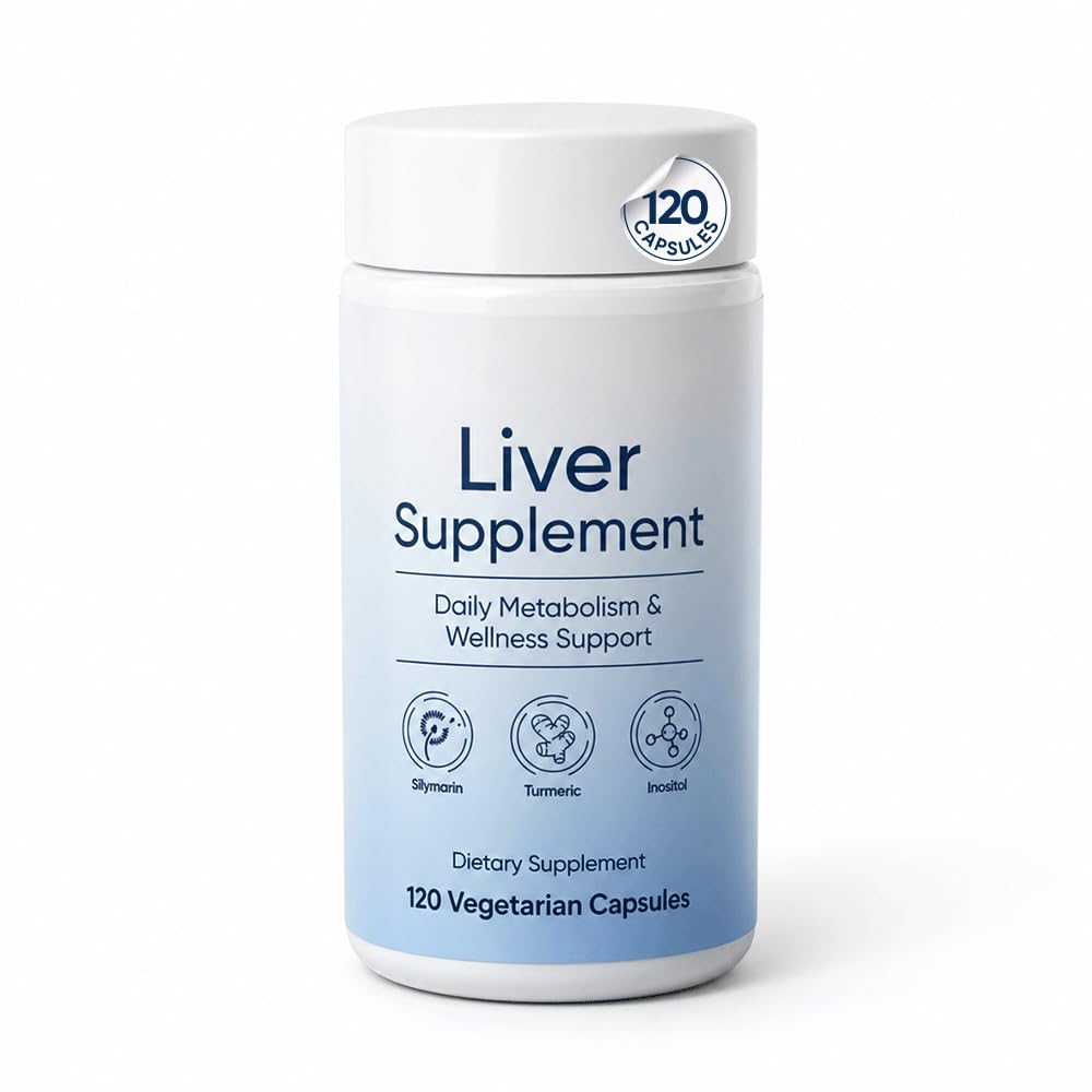 NUDENTA Liver Support Supplement with Silymarin, Turmeric & Inositol, 120 Capsules