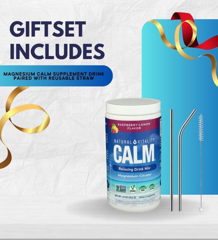 GROVE Natural Vitality Calm Magnesium Powder Raspberry Lemon 16 oz