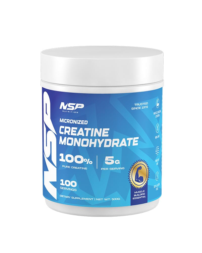 NSP Nutrition Micronized Creatine Monohydrate Powder, 18 Servings