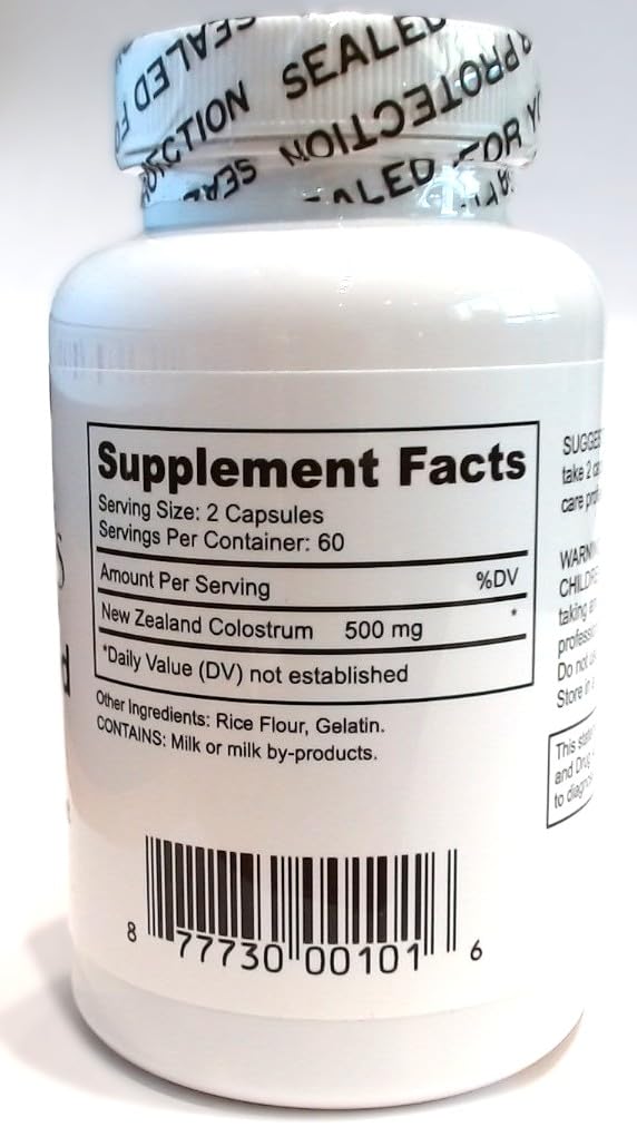 Natural Creations New Zealand Colostrum 500mg Capsules, 120 Count