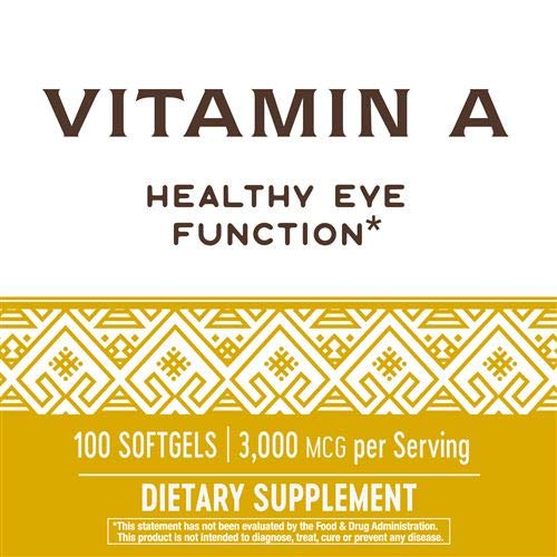 Nature's Way Vitamin A 10,000 IU Softgels, 200 Count