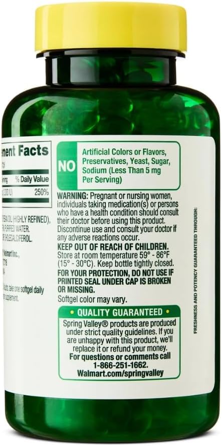 Generic Vitamin D3 50 mcg (2000IU) Softgel 400 Count