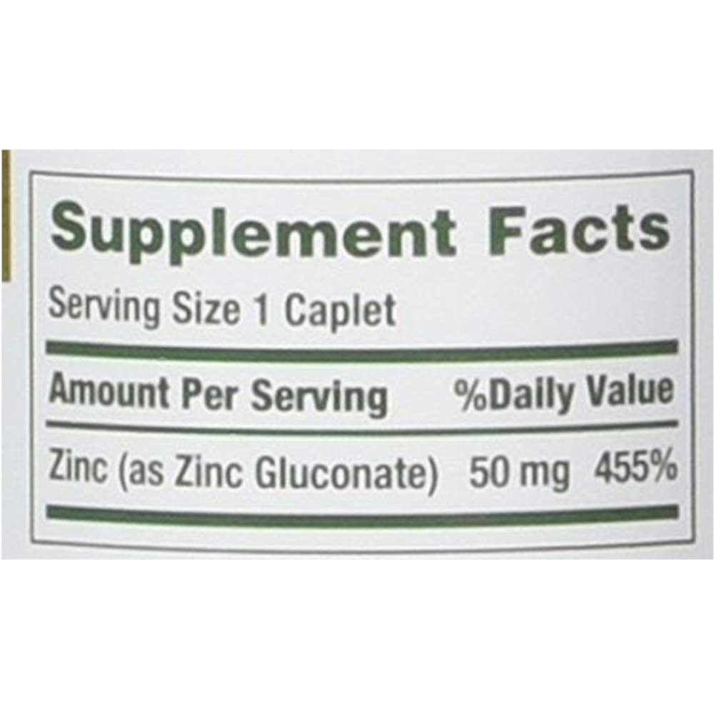 Nature's Bounty Zinc 50 mg Caplets, 600 Count