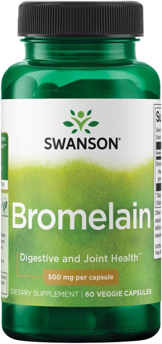 Swanson Maximum Strength Bromelain 1200 GDU 500 mg, 60 Capsules