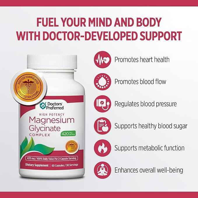 Doctors' Preferred Magnesium Glycinate Complex Capsules 120 Count