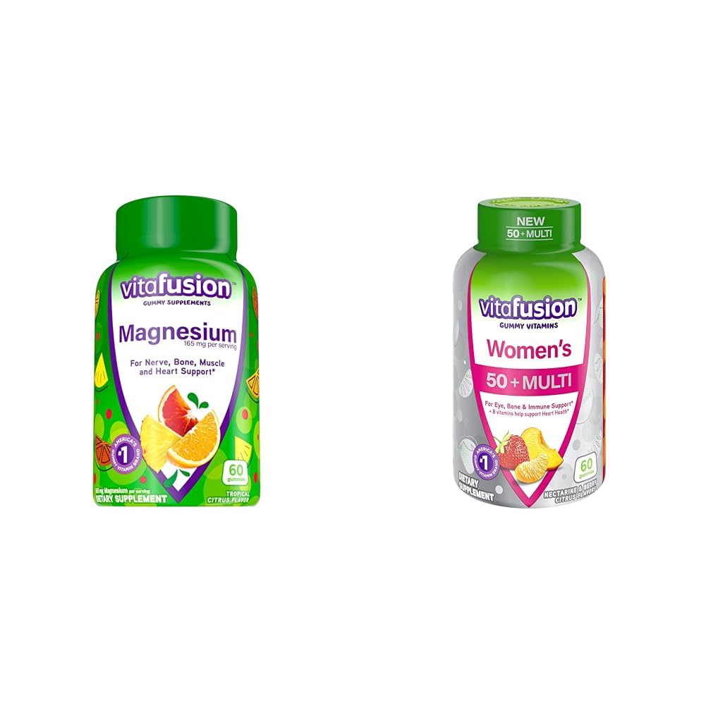 Vitafusion Magnesium Gummy Supplement 60ct and Women's 50+ Multivitamin 60 Count