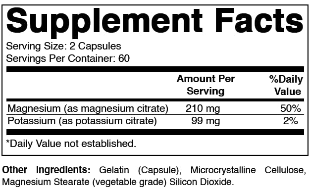 Best Naturals Potassium + Magnesium Capsules, 120 Count