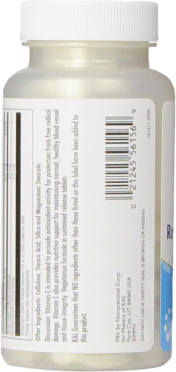 KAL C-500 with RH and Bioflavonoids Sustained Release Tablets, 500 mg, 200 Tablets