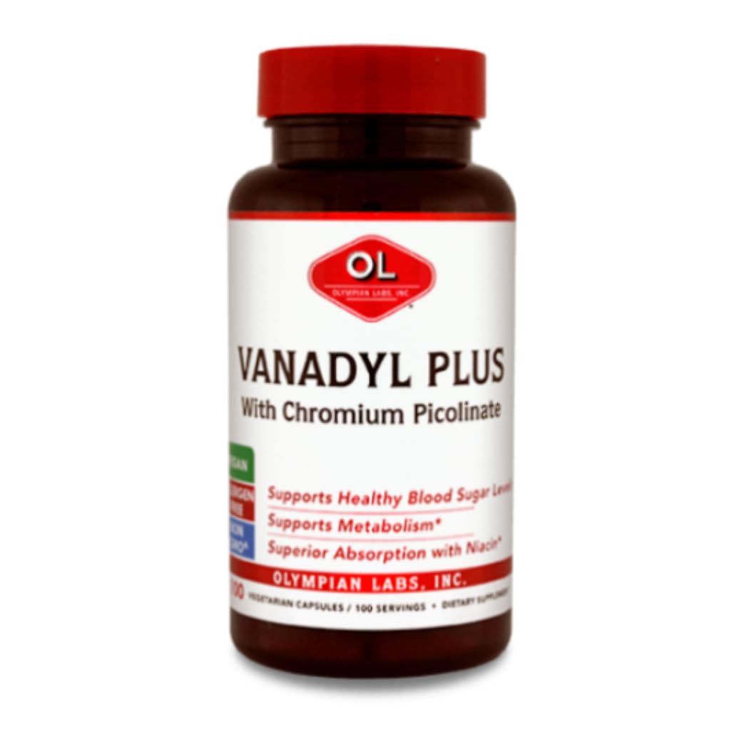 Olympian Labs Vanadyl Plus Formulated with Chromium Picolinate and Niacin, 100 Capsules