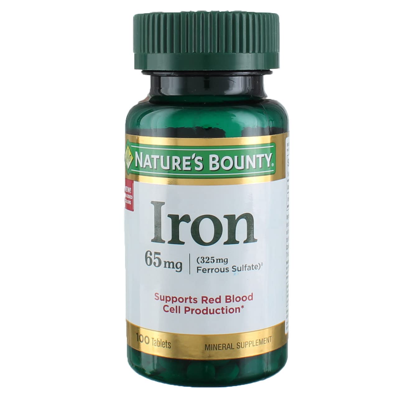 Nature's Bounty Iron 65 mg Tablets, 4 Bottles (100 Count)