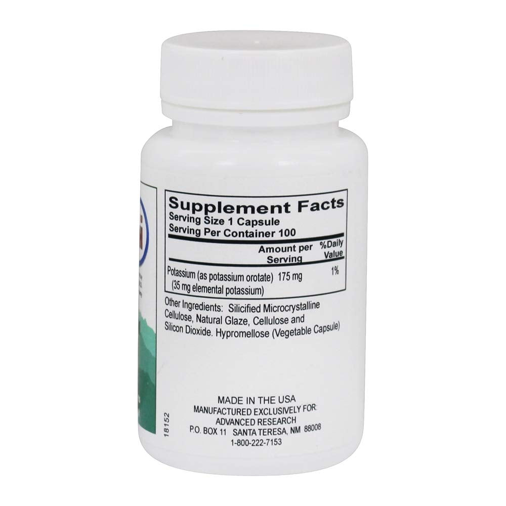 ADVANCED RESEARCH Potassium Orotate 175 mg Veg Capsules, 200 Count