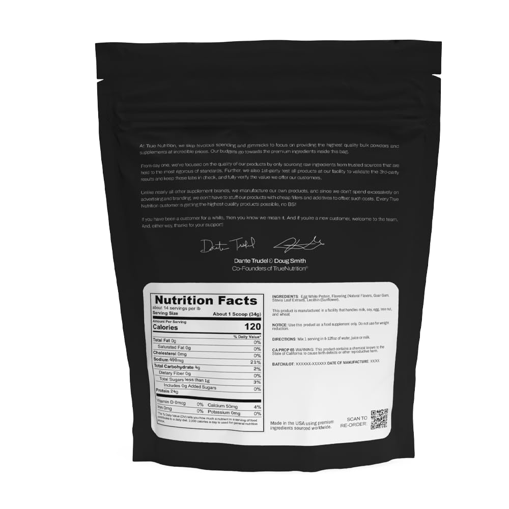 True Nutrition Egg White Protein Powder French Vanilla 32 Servings