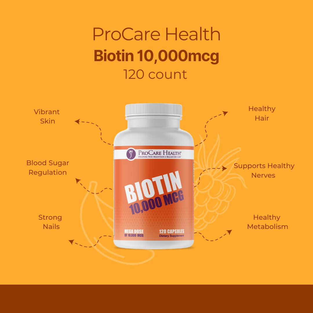 ProCare Health Biotin 10,000mcg Capsule, 120 Count