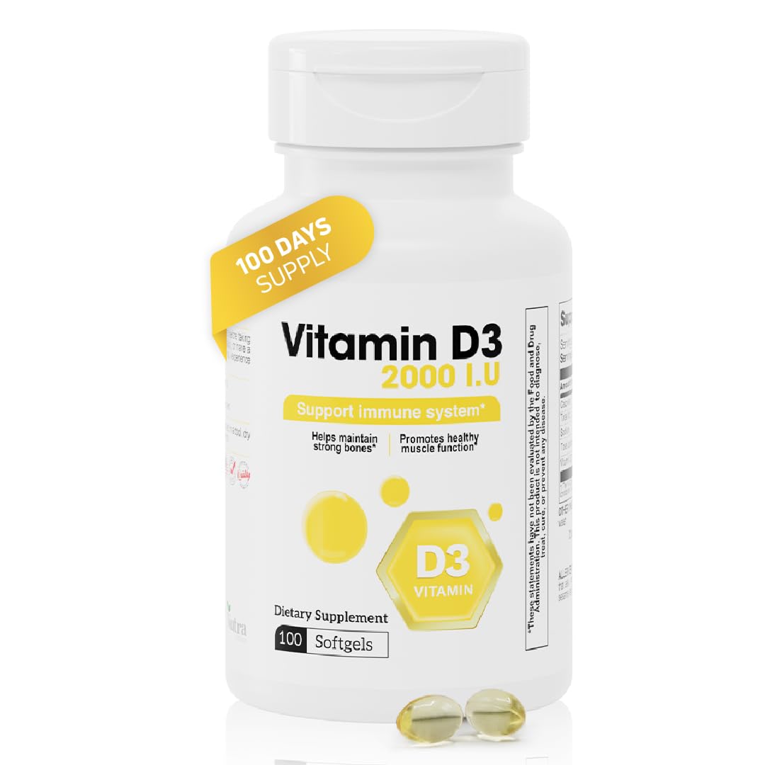 Nutra Nutrition Vitamin D3 2000 IU Softgels 100 Softgels