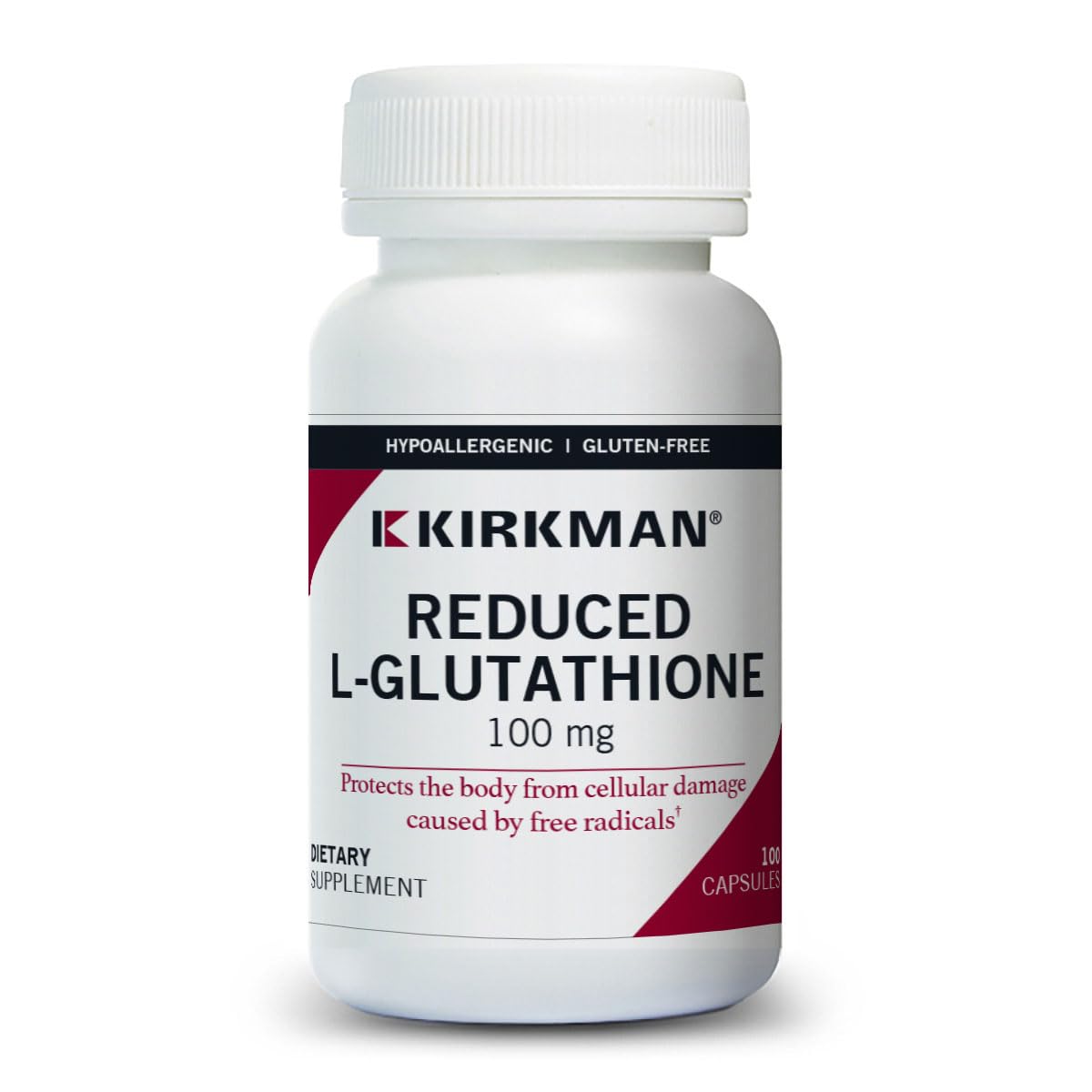 Kirkman Reduced L-Glutathione 100 mg Capsules, 100 Vegetarian Capsules