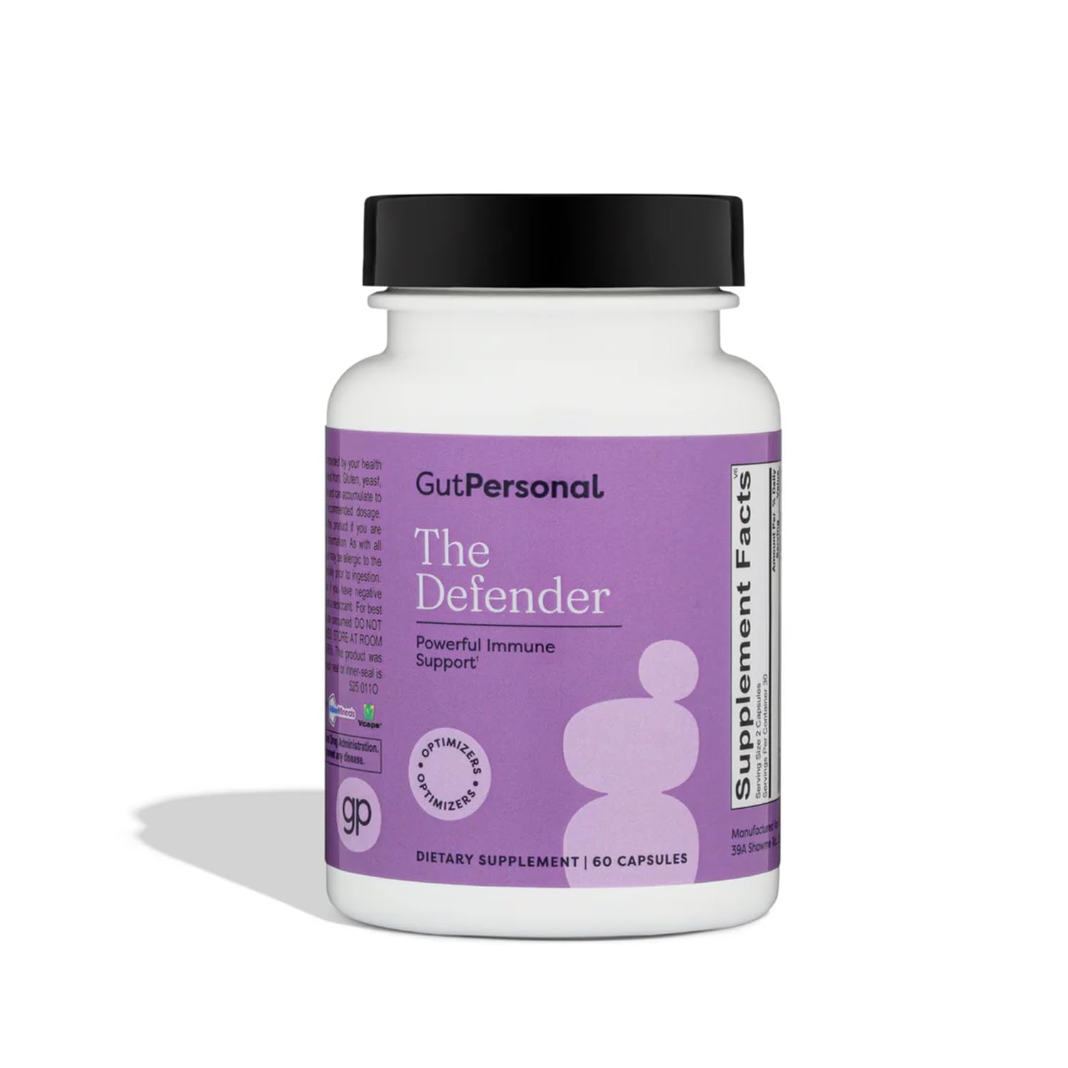 GutPersonal The Defender - Powerful Immune Defense with Vitamin A, C, and Botanical Extracts Elderberry, Echinacea, and More for Boosting Immune System with Natural Ingredients Capsule, 60 Count