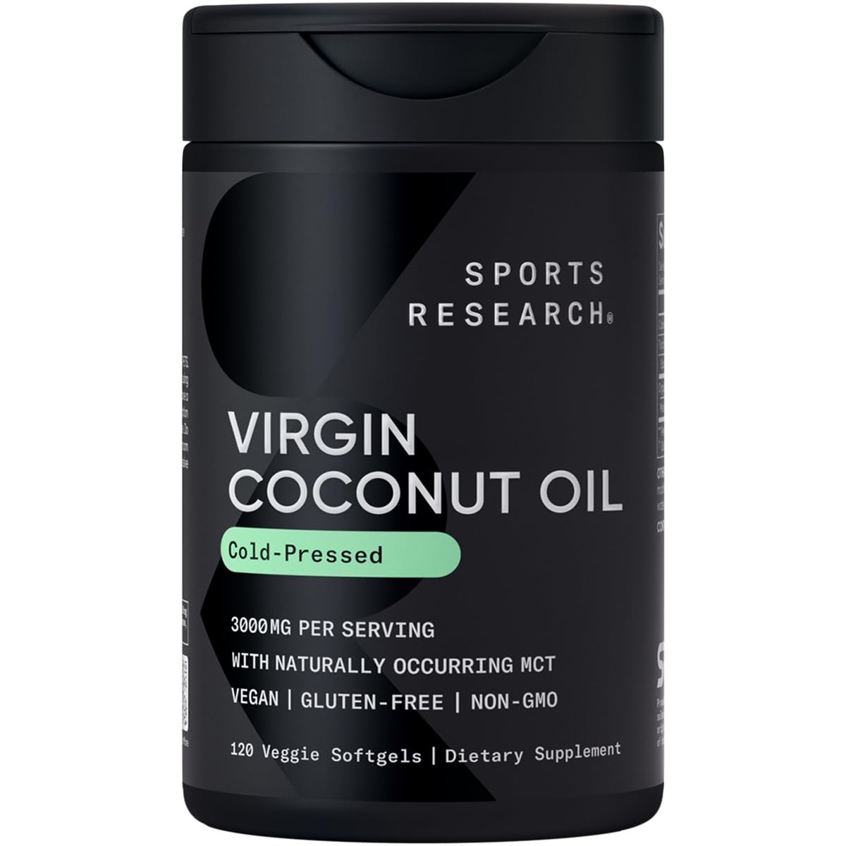 Sports Research Organic Coconut Oil Softgels, 120 Count