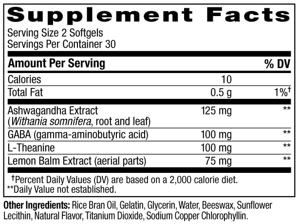 OLLY Ultra Strength Stress Softgels, Stress and Mood Support, 60 Softgels