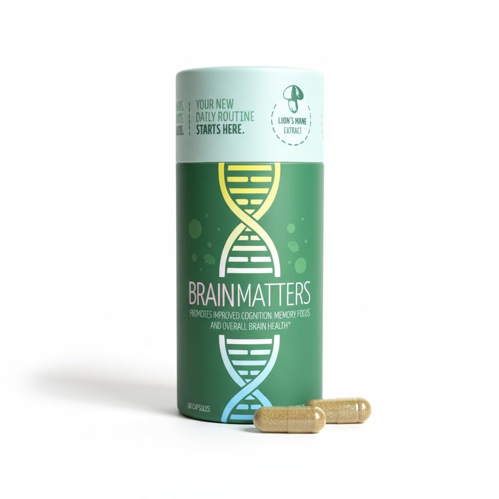 Daily Fix Wellness BrainMatters Nootropic Supplement with Bacopa, Ginkgo Biloba, Lion's Mane Mushroom, B Complex, NAD, Choline for Memory and Focus, 60 Capsules
