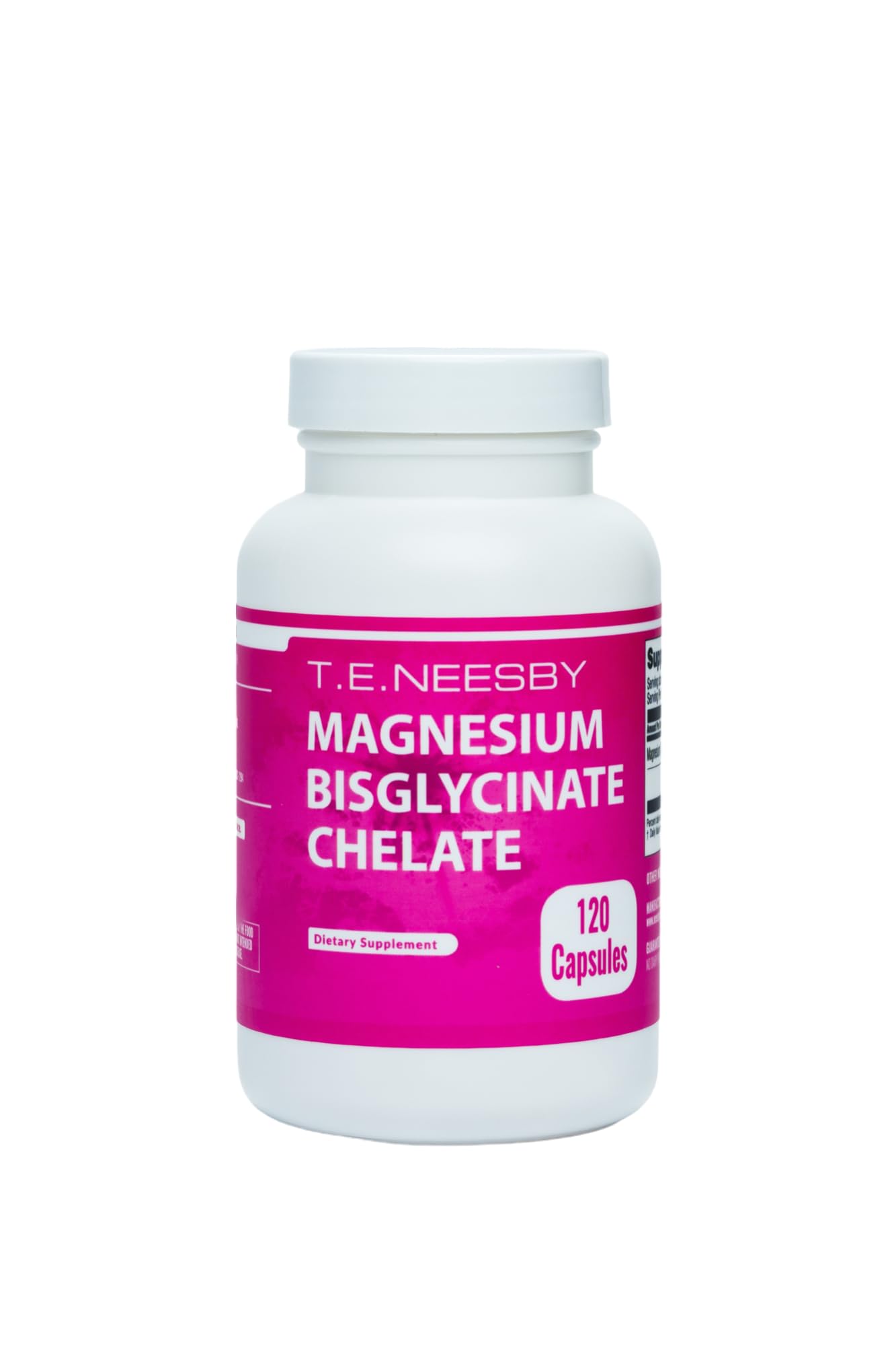 T.E.Neesby Magnesium Bisglycinate Chelate Supplement Capsules 120 Count