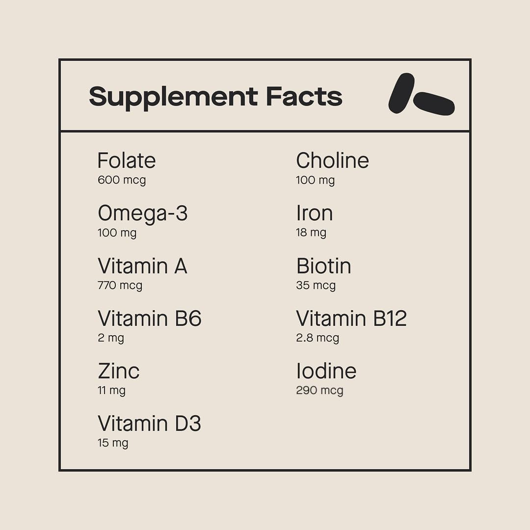 Modern Fertility Prenatal Multivitamin Capsules, 60 Count