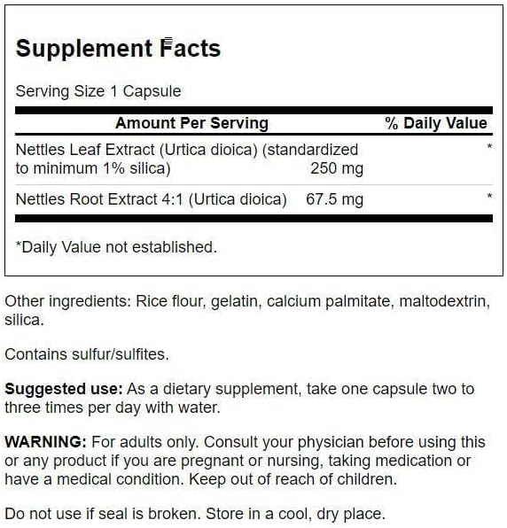 Swanson Stinging Nettles Capsules 120 Count