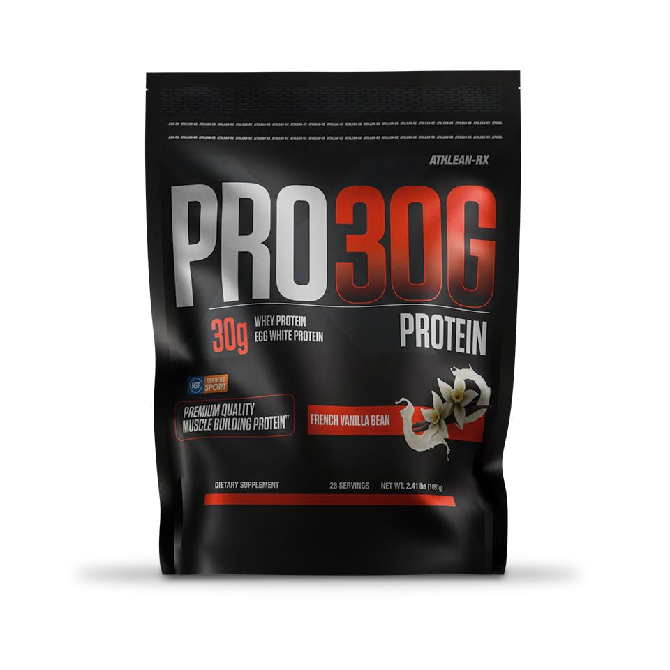 ATHLEAN-RX PRO-30G Premium Whey Protein Isolate Powder, French Vanilla Bean, 2.78 lb