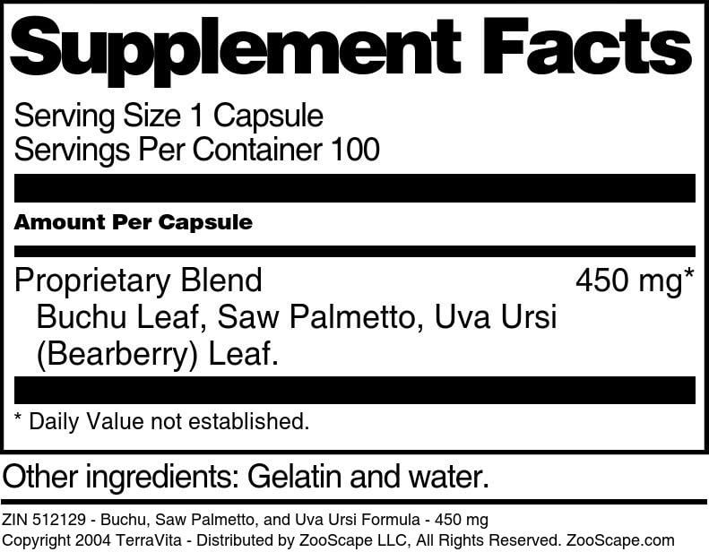 Terravita Buchu, Saw Palmetto, and Uva Ursi Formula, 300 Capsules