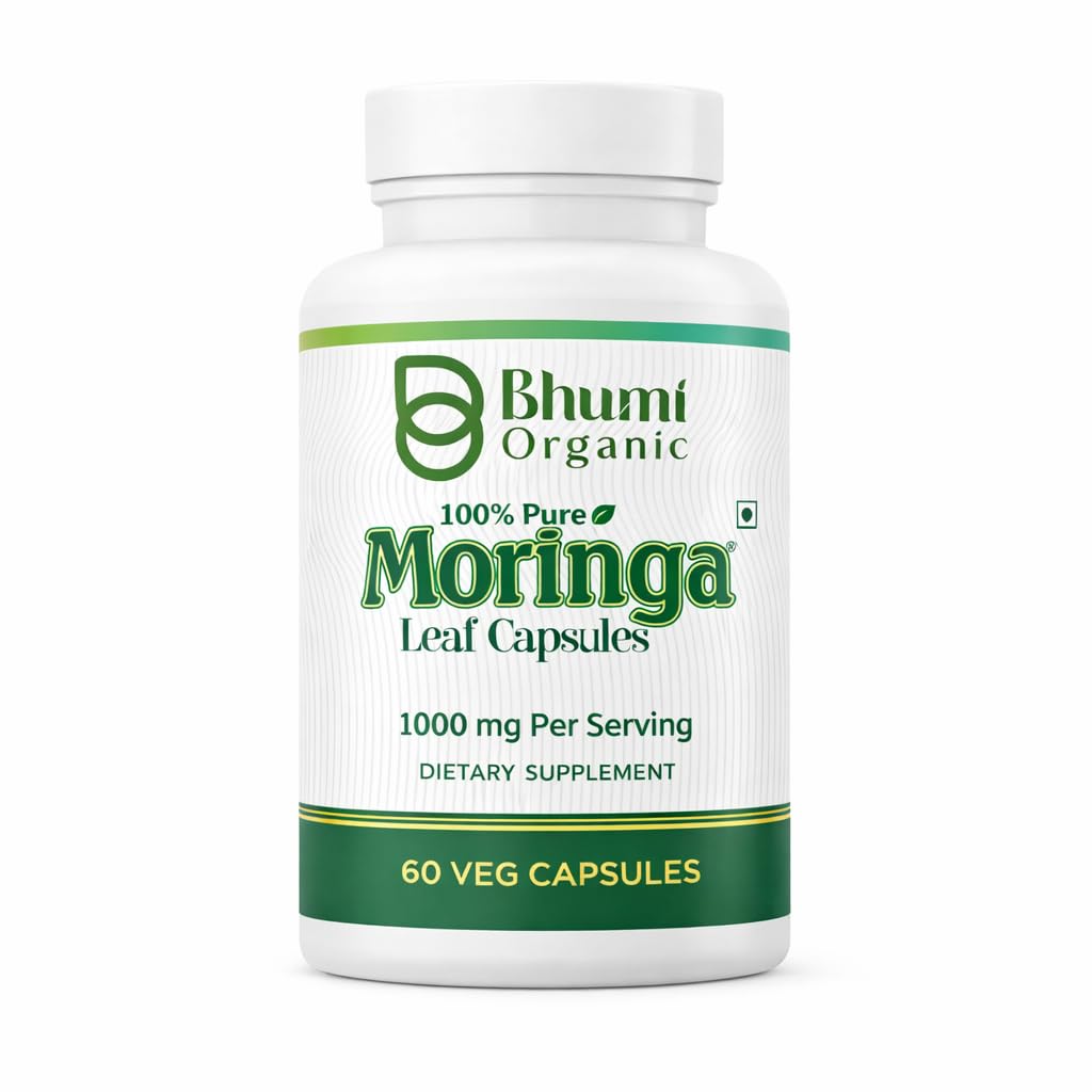 Bhumi Organic Moringa Powder Capsules 60 Count