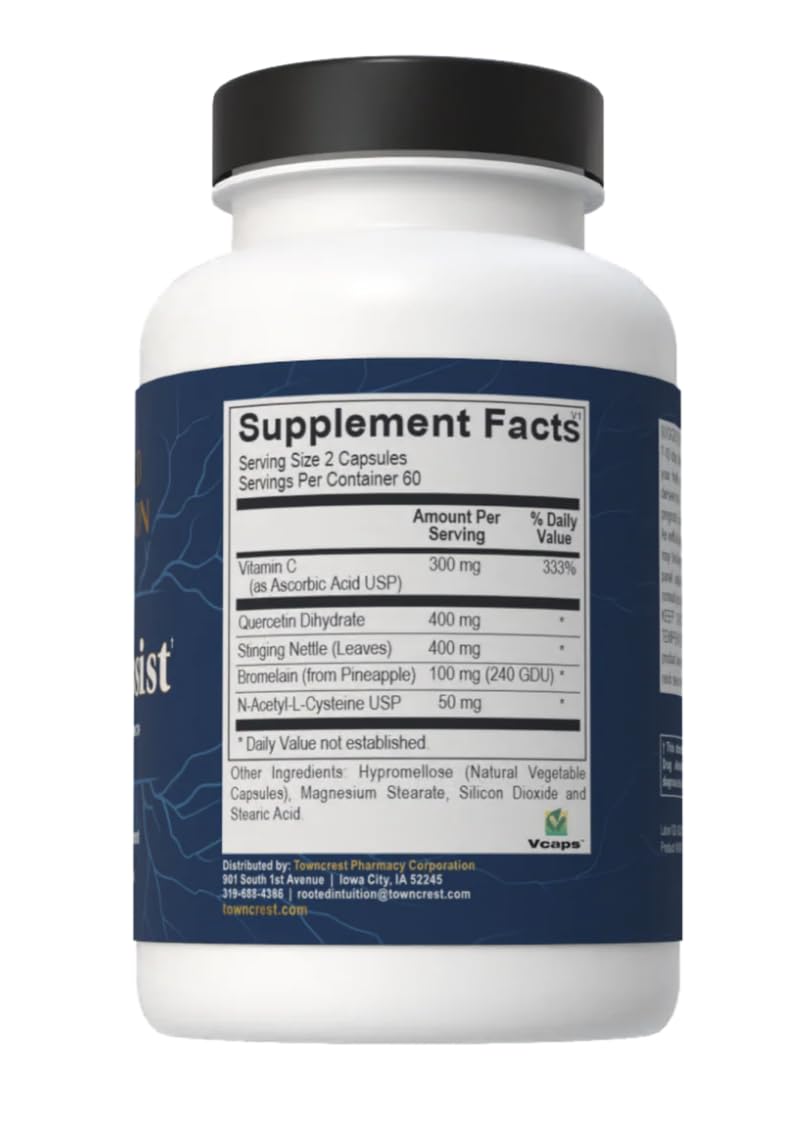 Rooted Intuition Hist Assist Seasonal Sinus & Immune Balance Formula Capsules 120